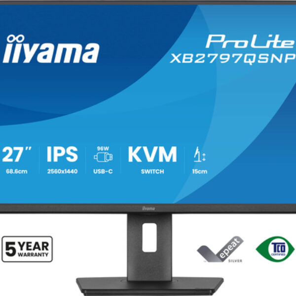iiyama ProLite XB2797QSNP-B1 monitor komputerowy 68,6 cm (27") 2560 x 1440 px Quad HD LCD Czarny