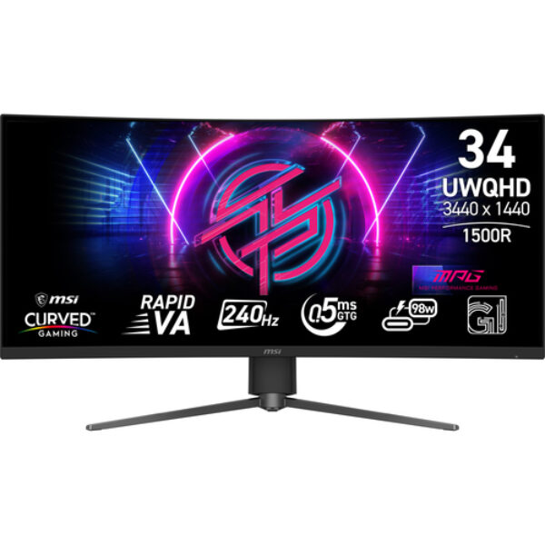 MSI MPG 346CQRF X24 monitor komputerowy 86,4 cm (34") 3440 x 1440 px UltraWide Quad HD Czarny